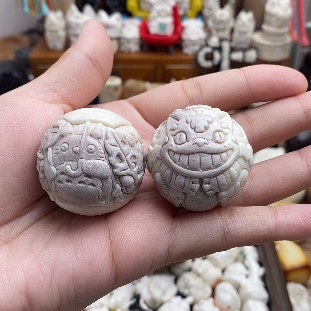 鹿骨把件c7龙猫手球36尺寸