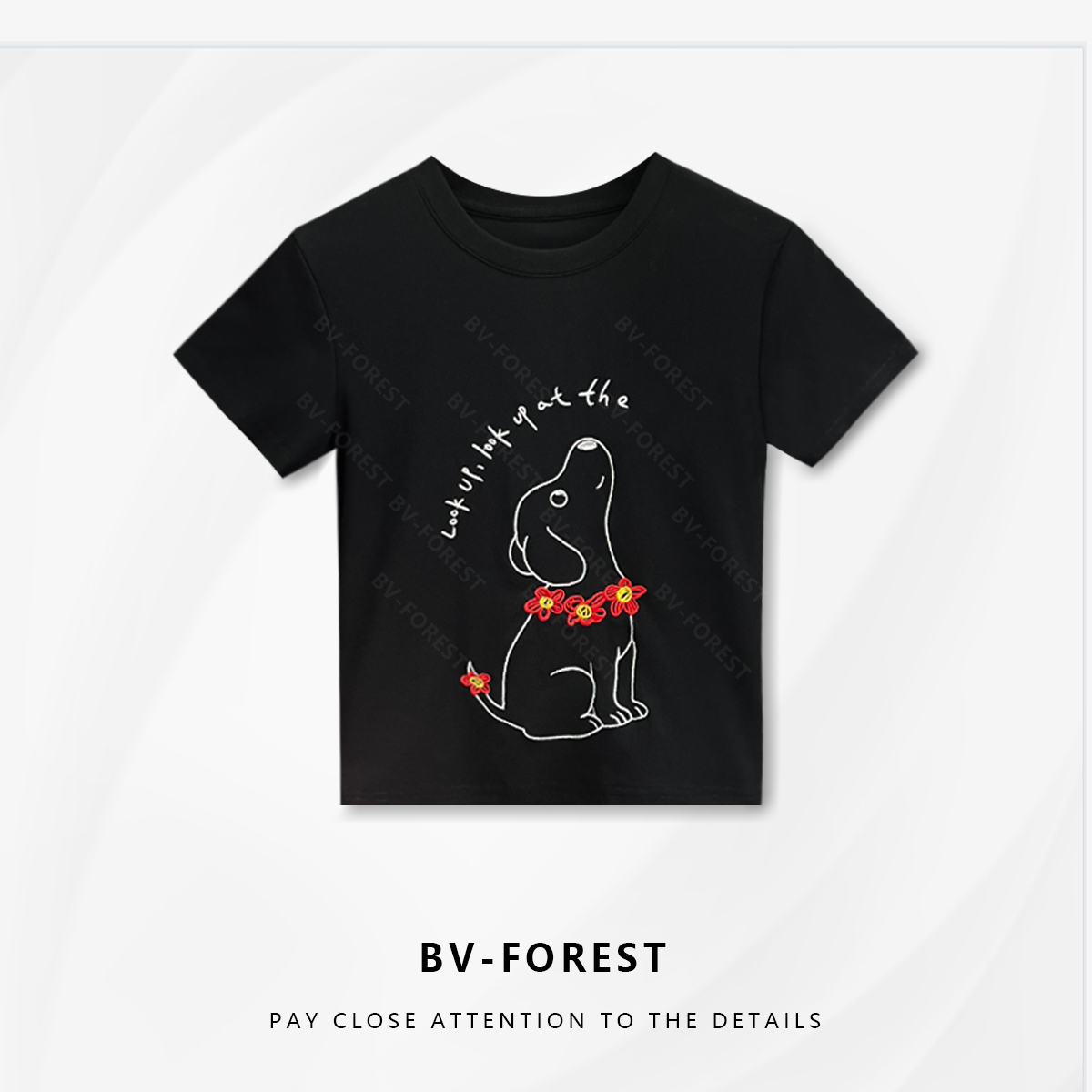 BV-FOREST“艺术旅途”夏季新款休闲洋气减龄显瘦短袖T恤BV-T0295