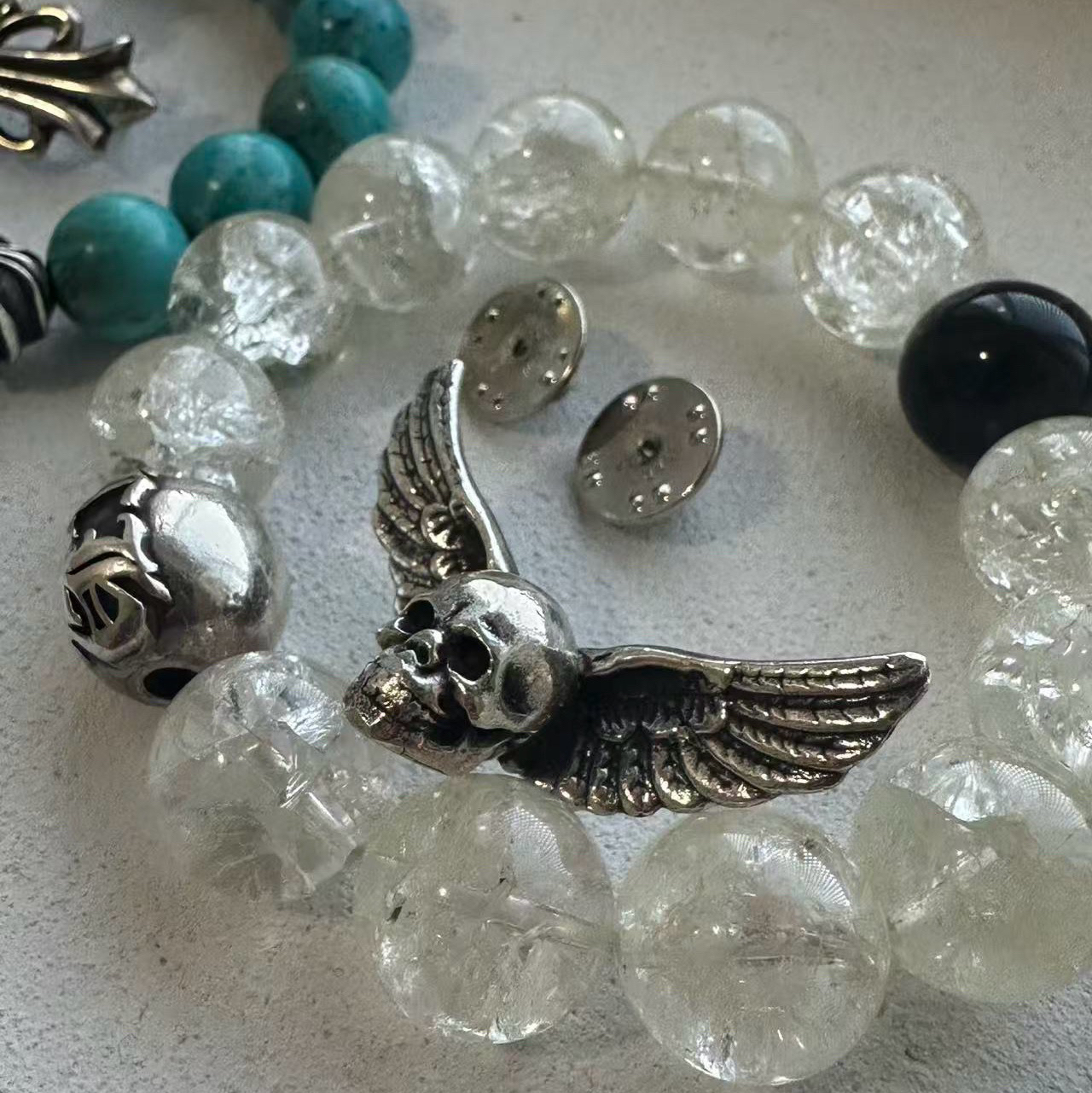 95新 Chrome Hearts/克罗心 只盒/CH克罗心稀有大号Foti翅膀胸针