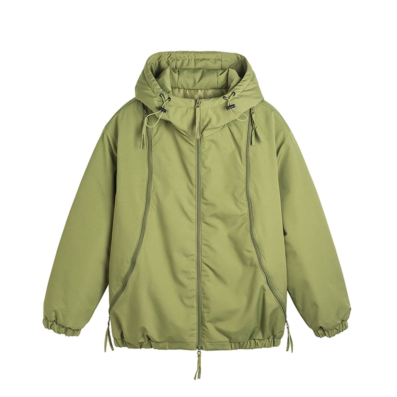 冬季三拉链设计机能工装冲锋衣棉服男女山系户外连帽外套-2016