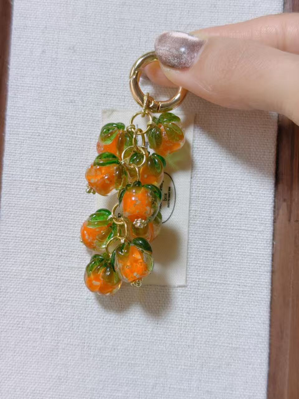 精致简约大气高档柿柿如意钥匙扣挂件手机链包挂挂饰手工短款