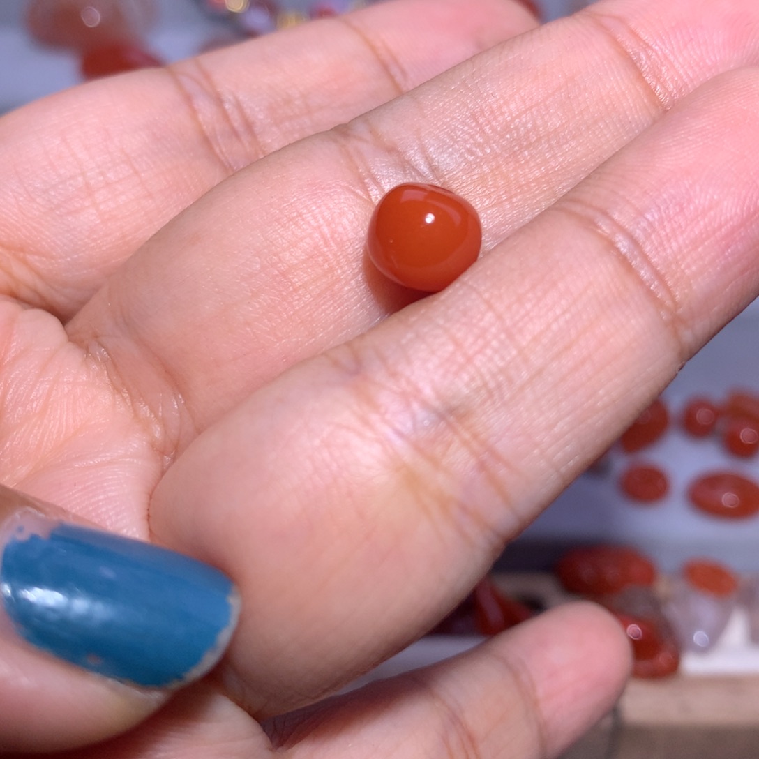 N***Y未镶嵌老型8.2×7.2南红玛瑙瓦西满肉