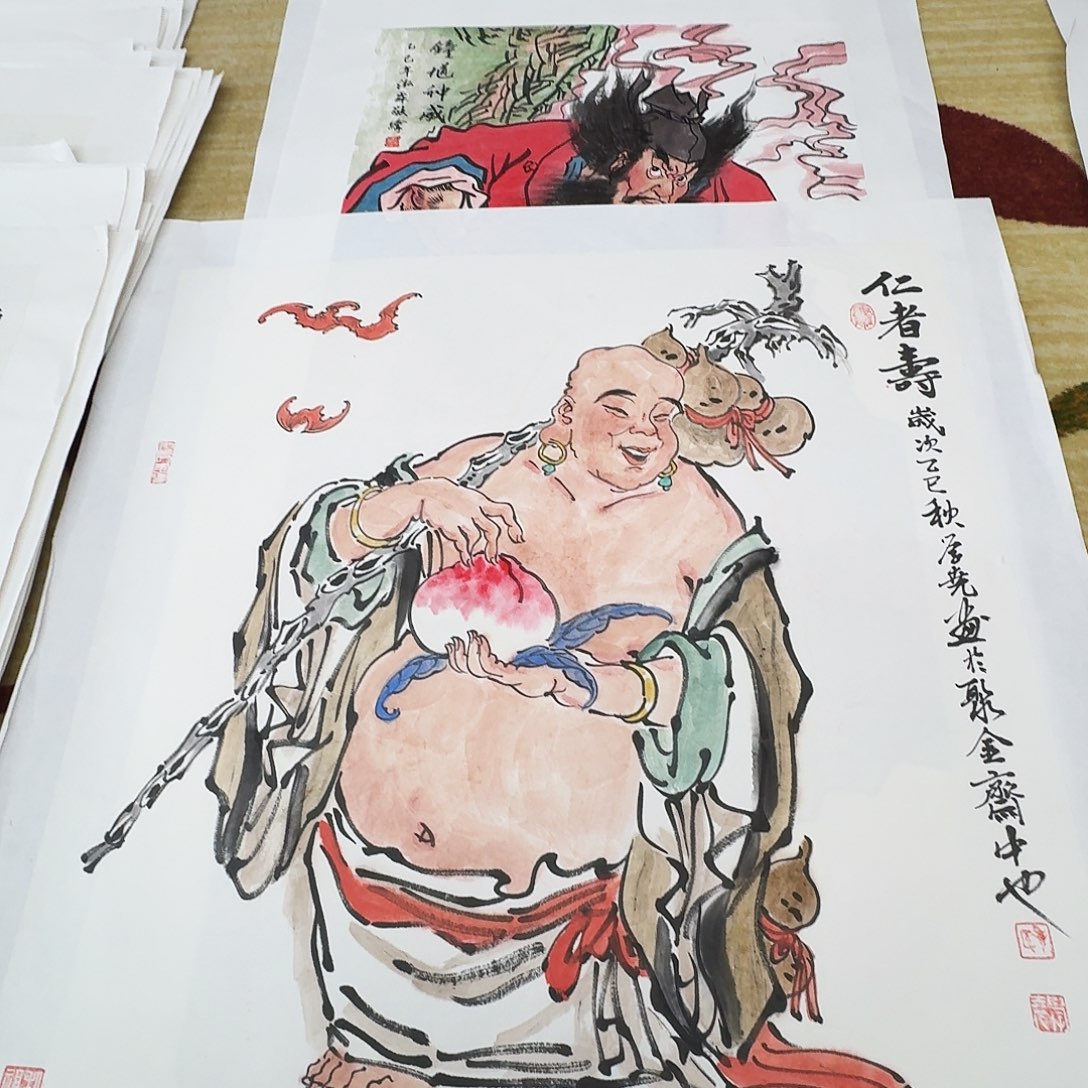 国画四尺斗方手绘作品