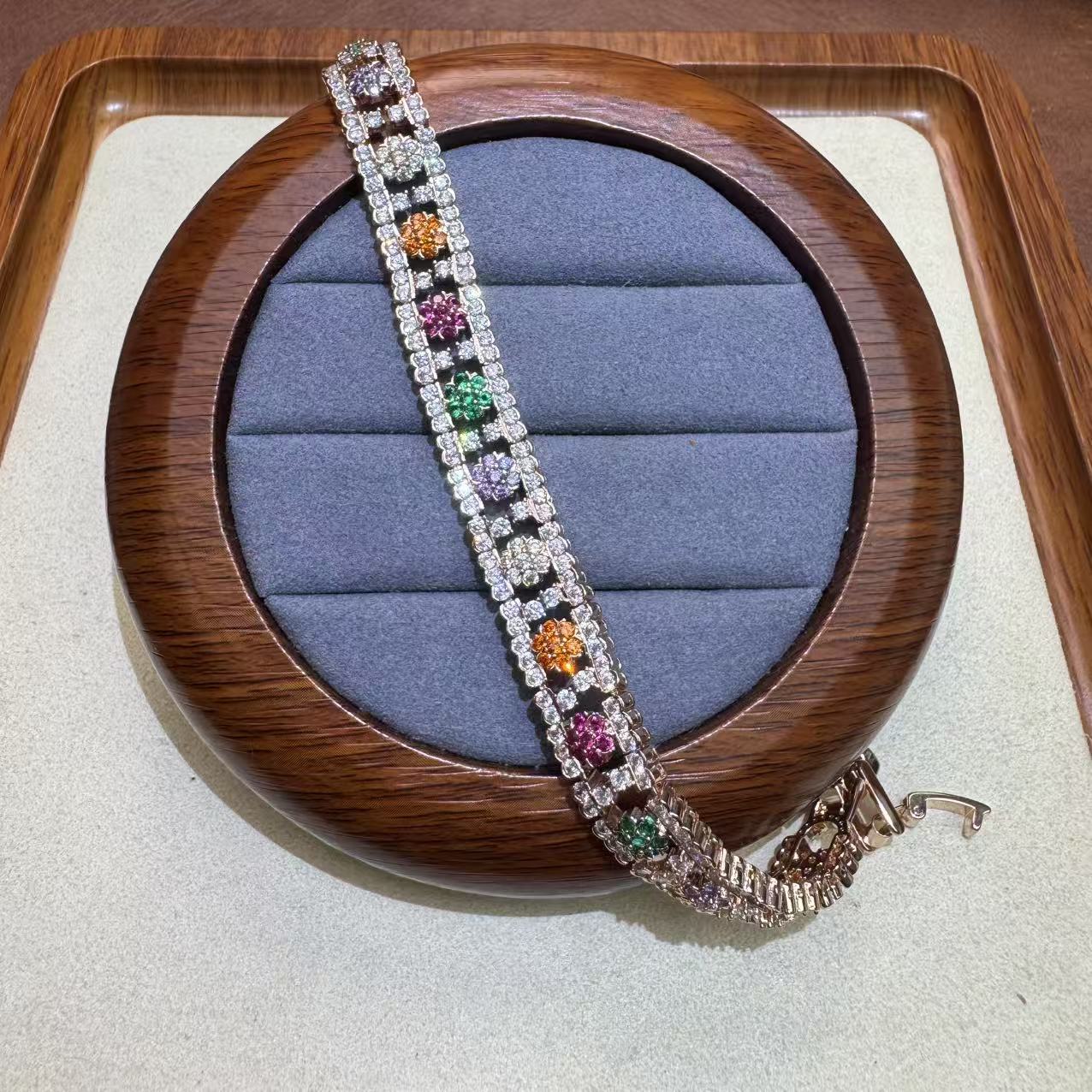 非金属珐琅手链 彩虹甜心 镂空设计手链 L136