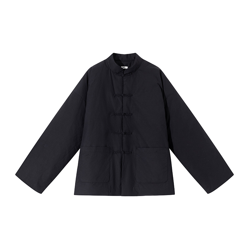 0611冬季男款盘扣立领宽松白鸭绒羽绒外套新中式复古唐装上衣