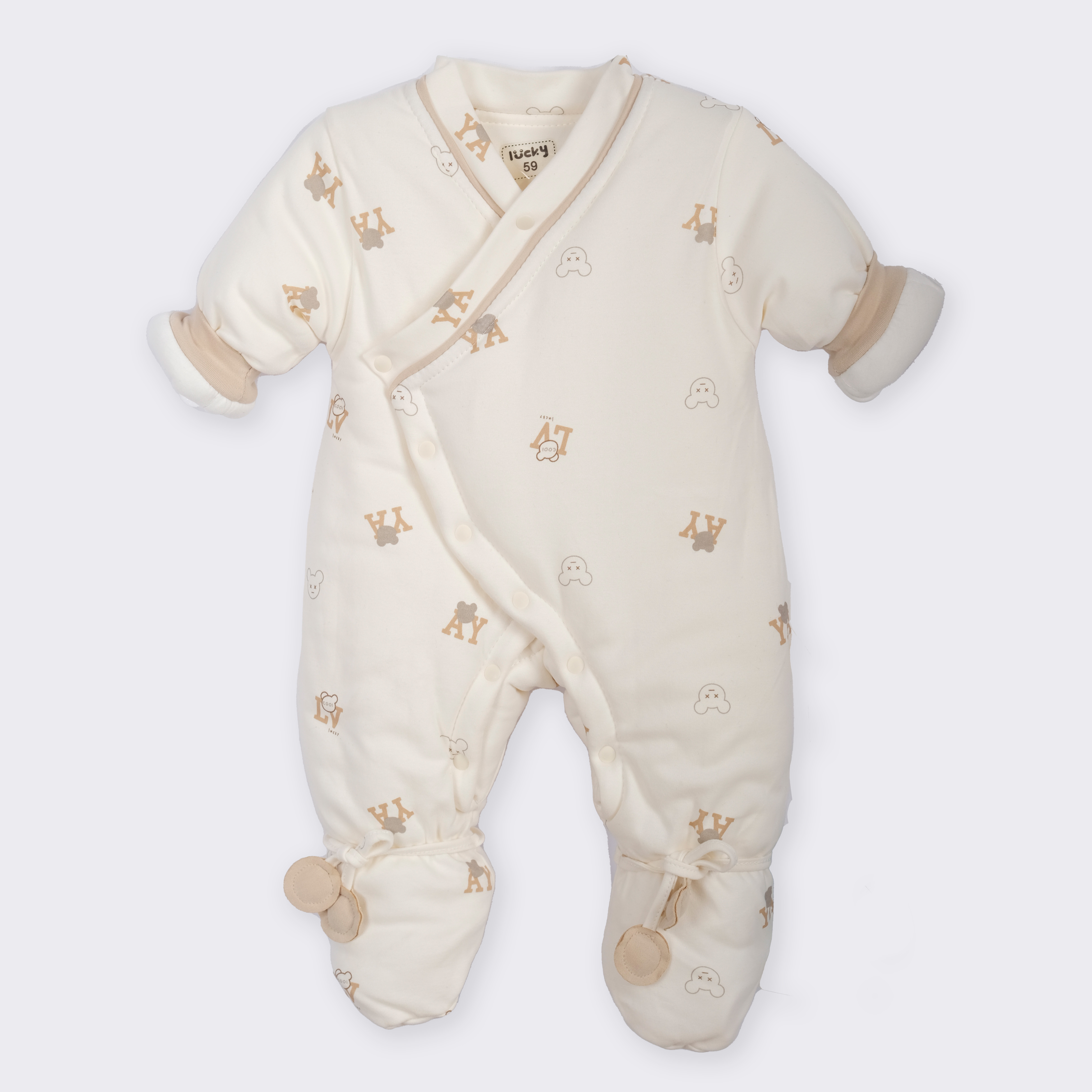 【300克包脚】维卡拉贝婴儿丝绵冬款59-66码宝宝包脚连体衣