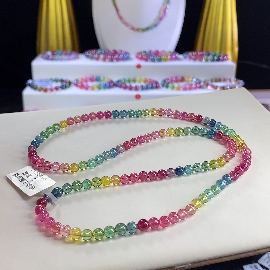 未镶嵌手链碧玺艳丽三圈