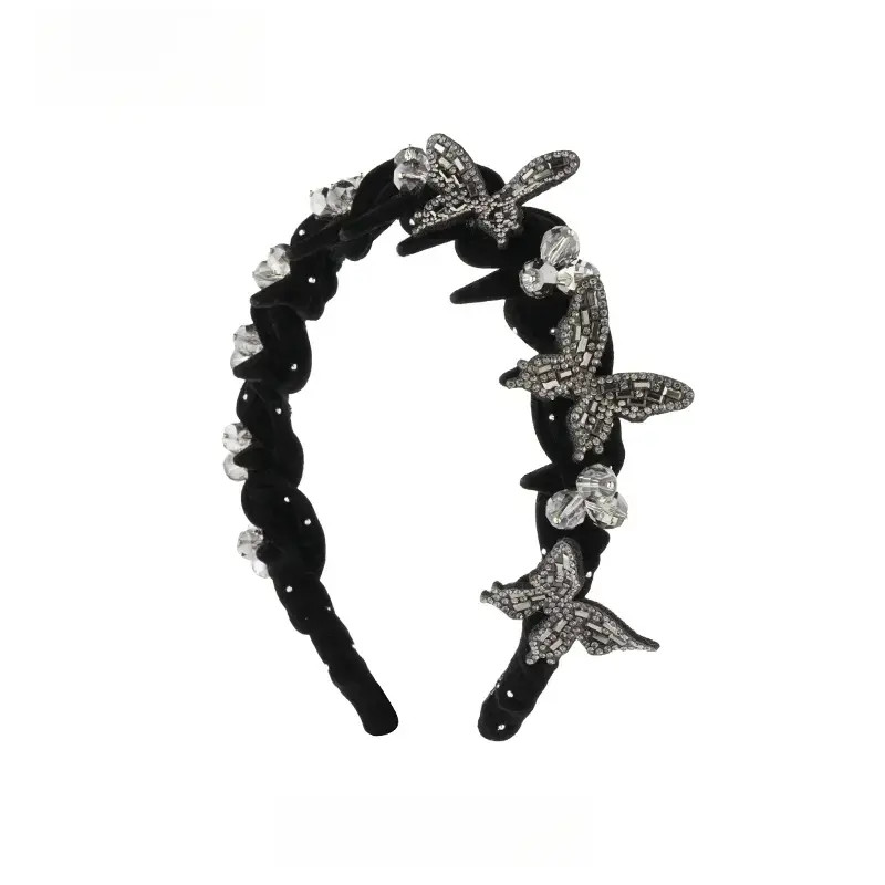 【蝶与星辰】高定轻奢爆闪高颅顶蝴蝶齿梳发箍c