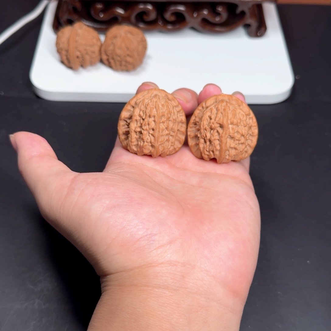 把件文玩核桃40三角白狮子