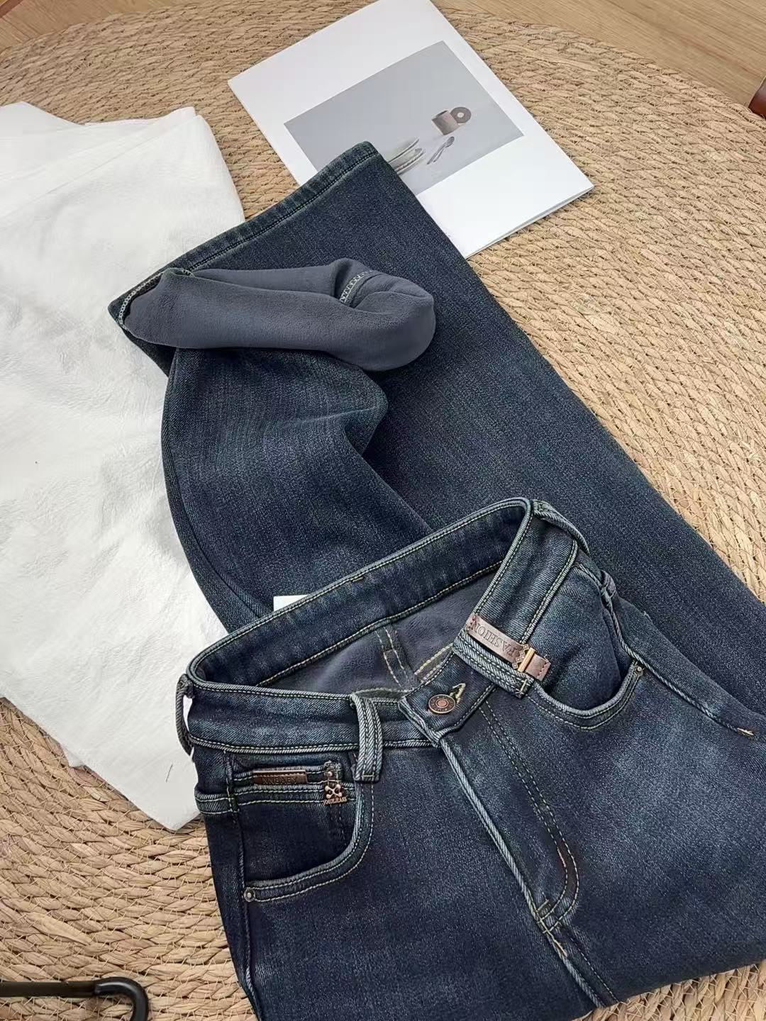 【KD密绒喇叭裤】原单复古百搭弹显瘦秋冬牛仔喇叭裤苋20012(3511)