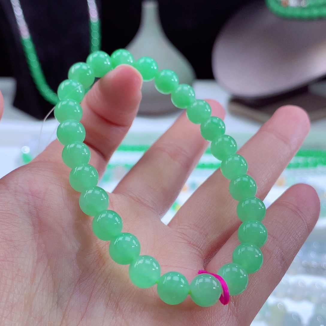 翡翠手链未镶嵌卡7mm
