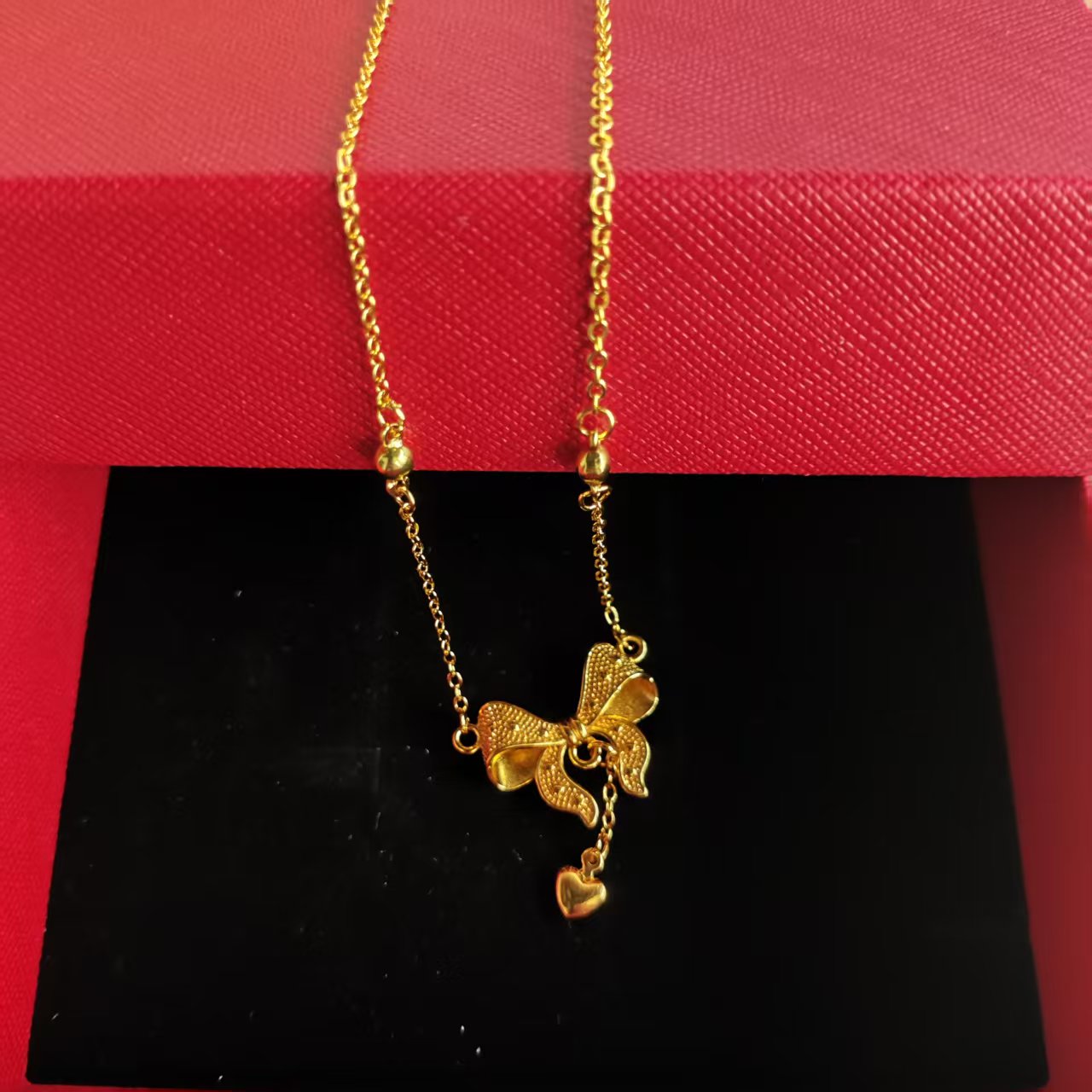 南顺严选999--在逃公主蝴蝶结项链c27DH