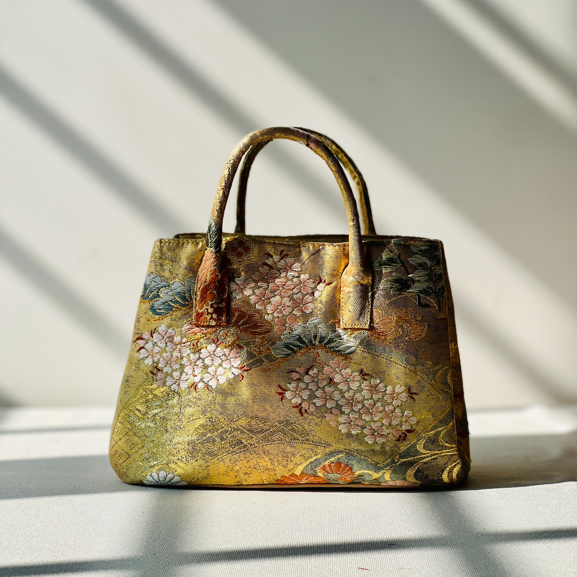 西阵织包包 手提包  花园包包  金色