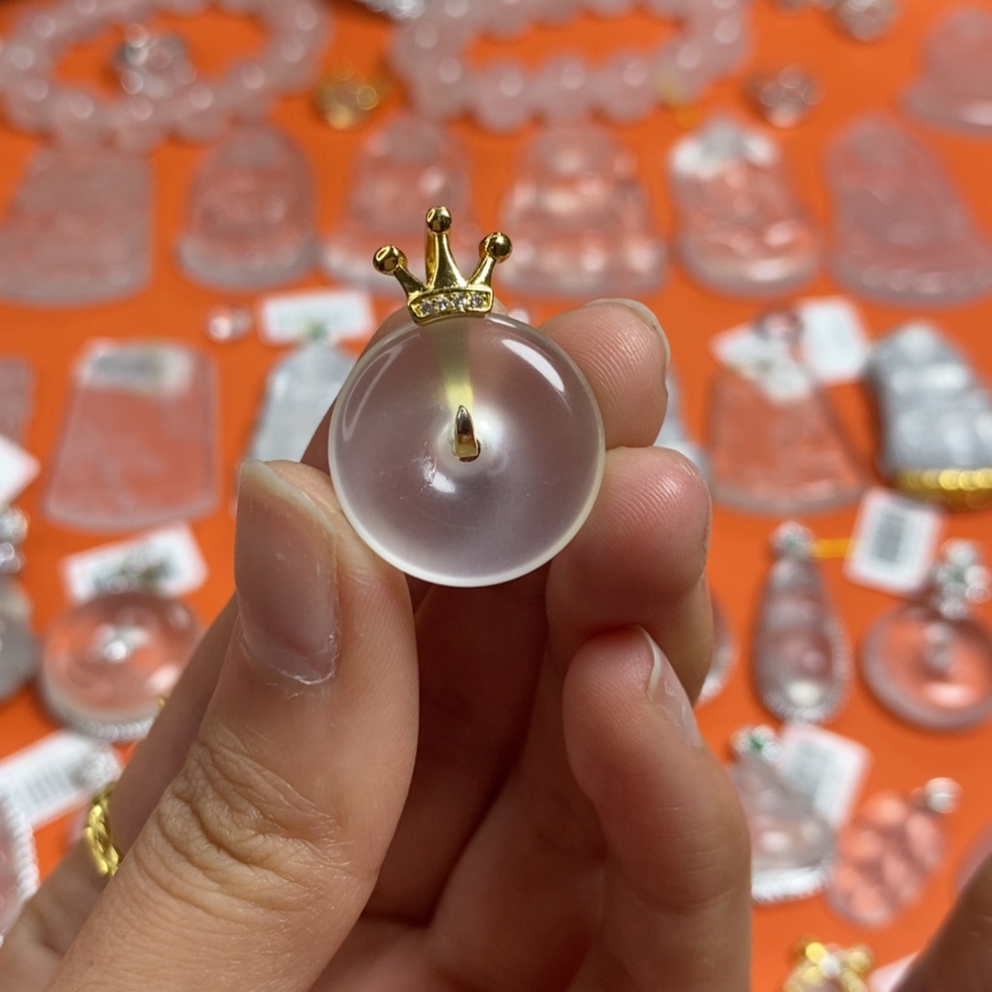 石英质玉平安扣未镶嵌