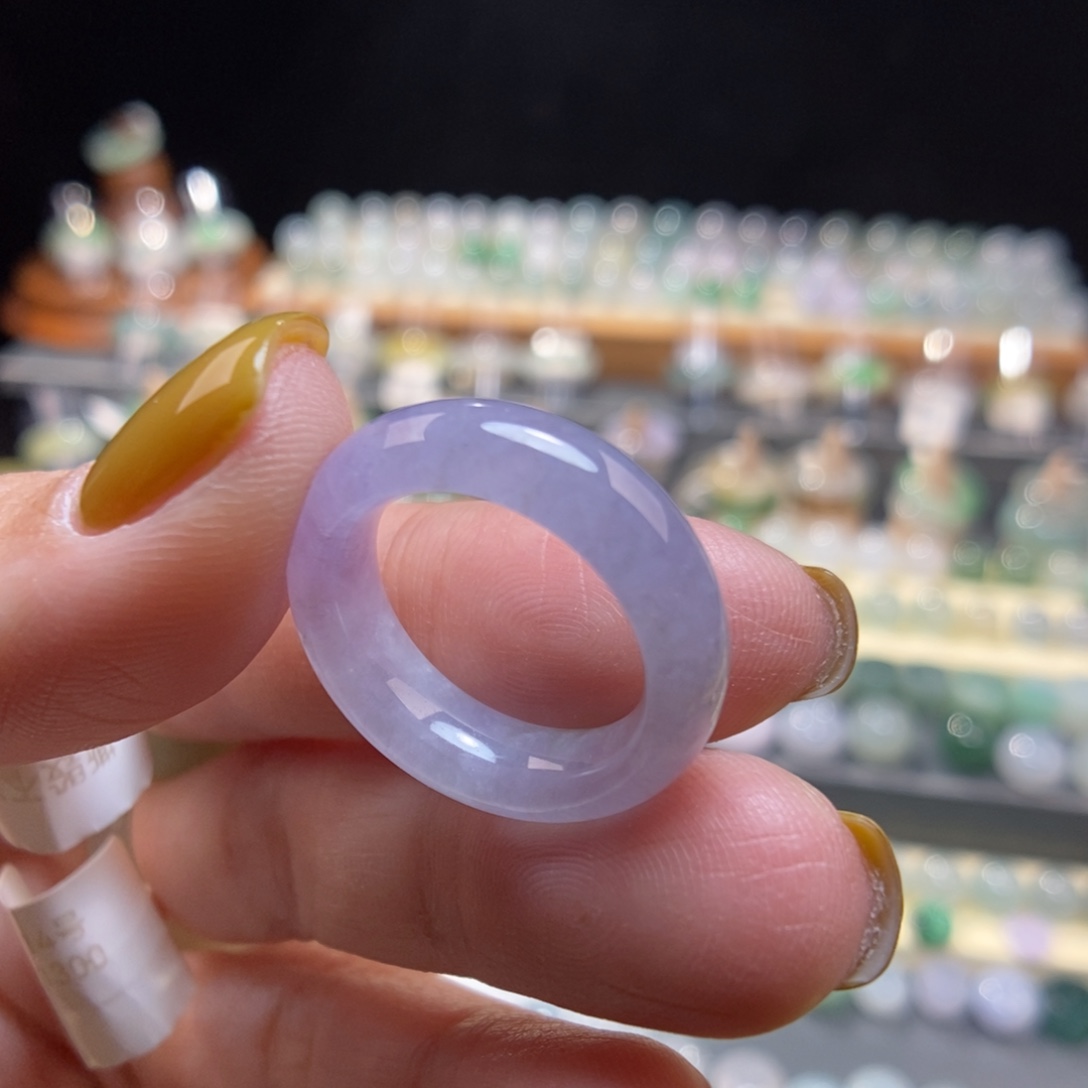 翡翠未镶嵌戒指13号冰紫