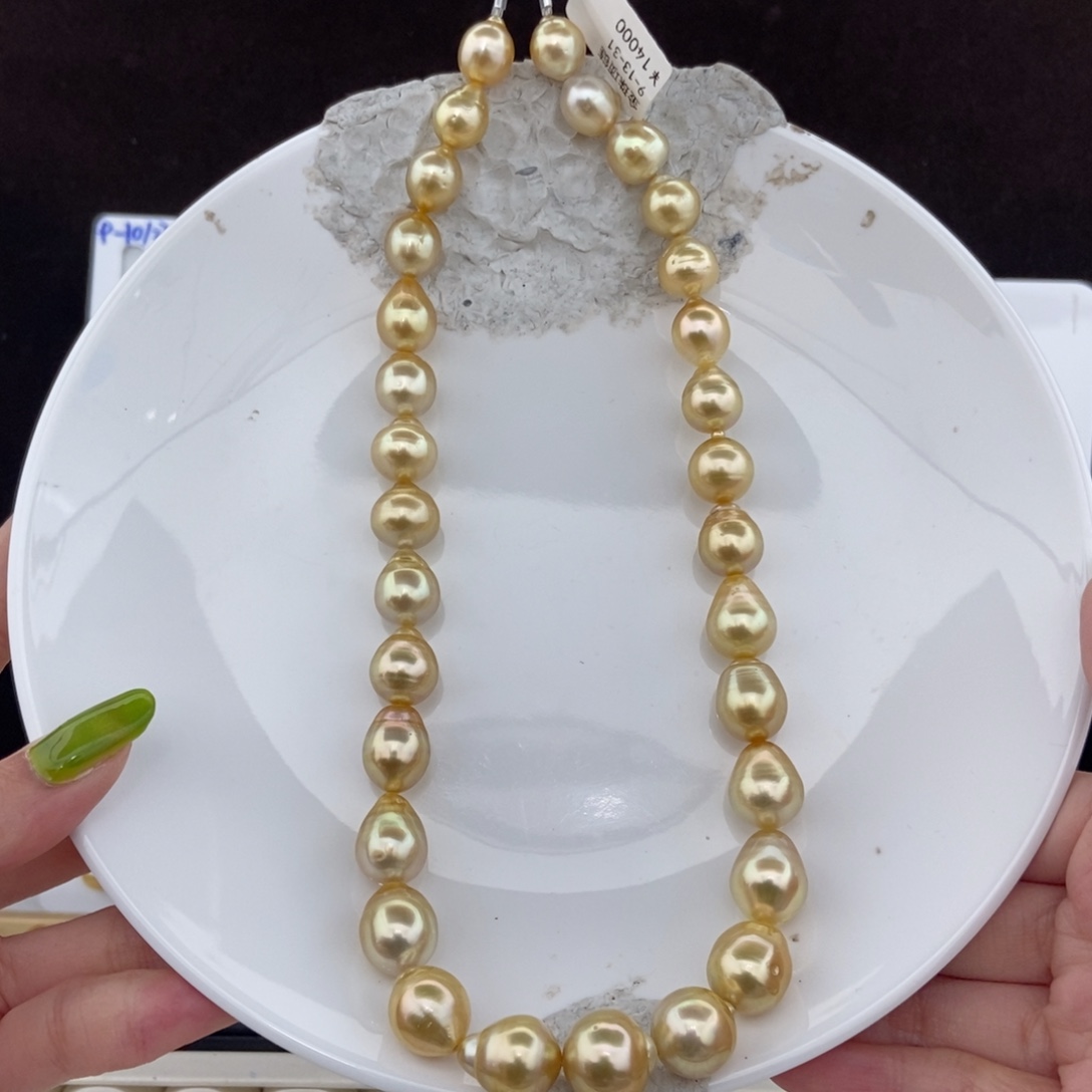 项链合金海水珍珠9-13/31颗 特价拍下后不退不换