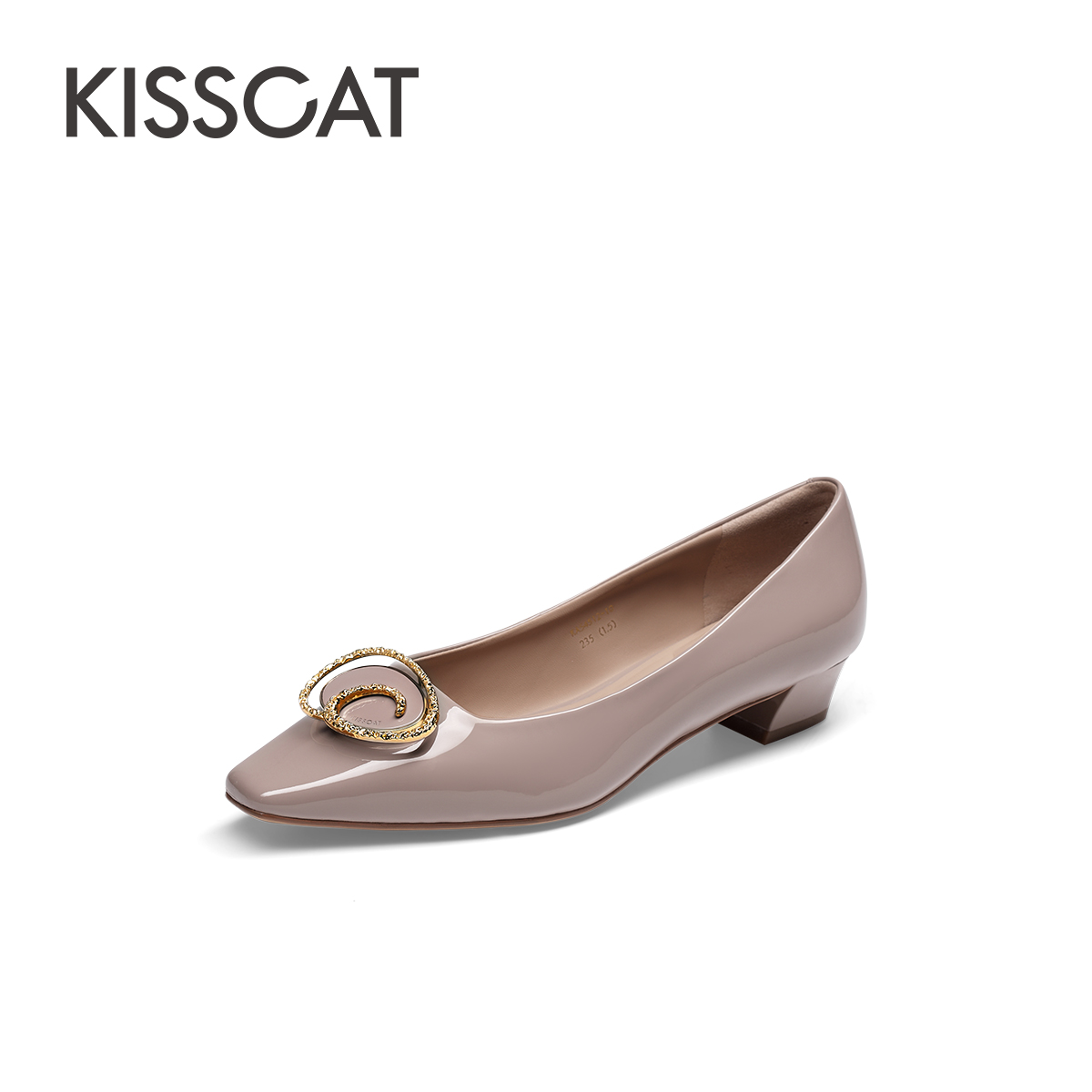 【商场同款】接吻猫【鎏金系列】舒适通勤尖头平跟浅口单鞋KA54512-10