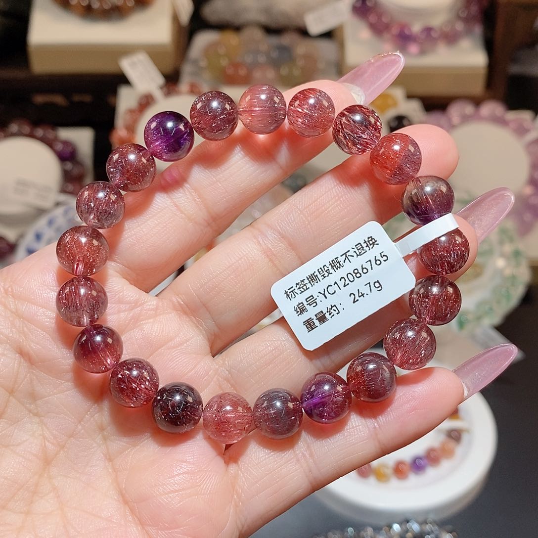 水晶手链未镶嵌捧****阳红超七