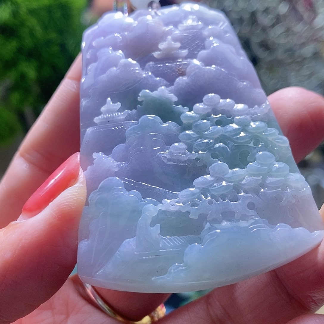 【闪购商品】翡翠未镶嵌颈饰山水