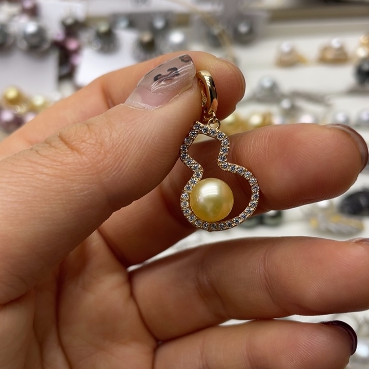 海水珍珠吊坠(不含链)银S925镶嵌