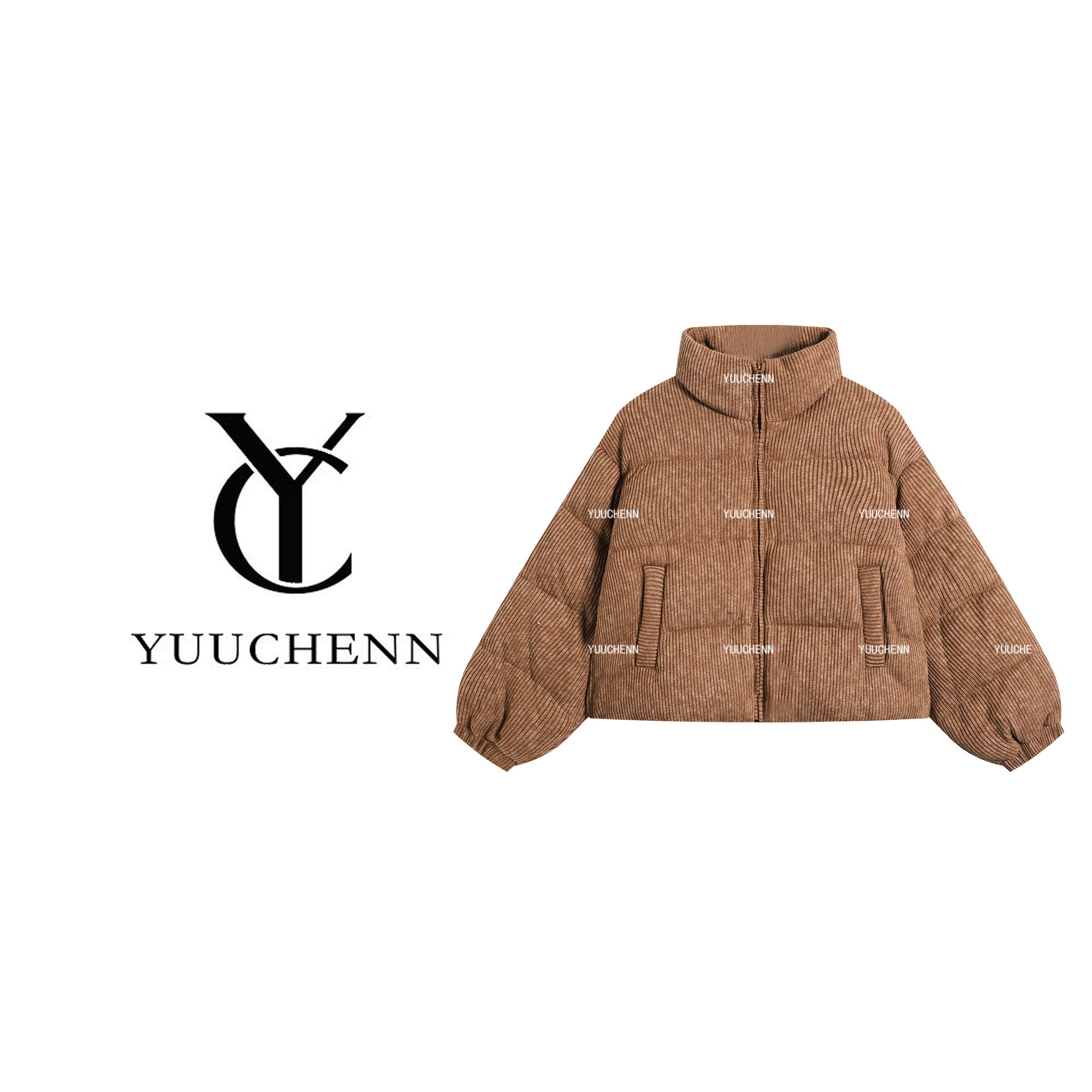 YUUCHENN白鹅绒羽绒服厚款女装法式拉链加厚保暖25C-W65057