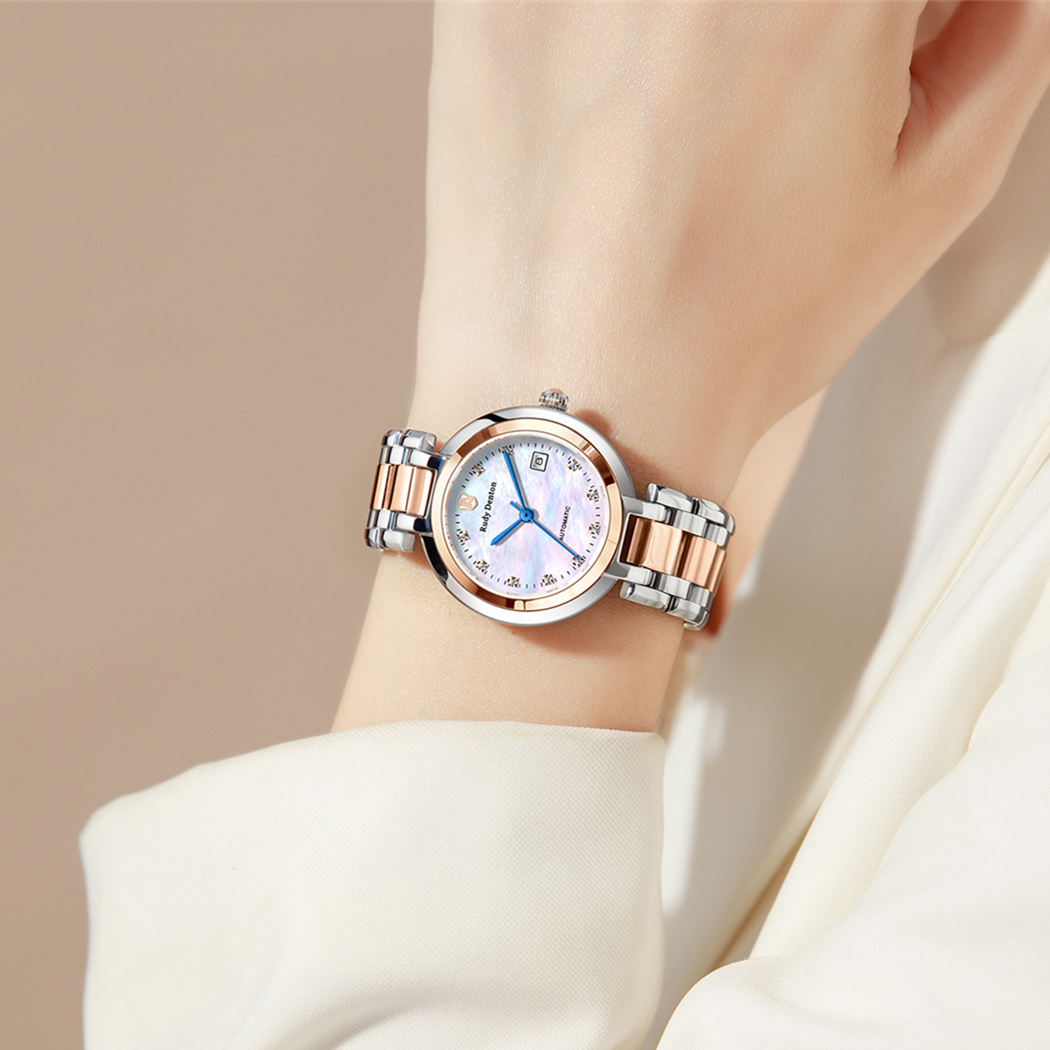 心月系列 轻奢女士全自动机械腕表贝母面百搭时尚日历款（富婆）