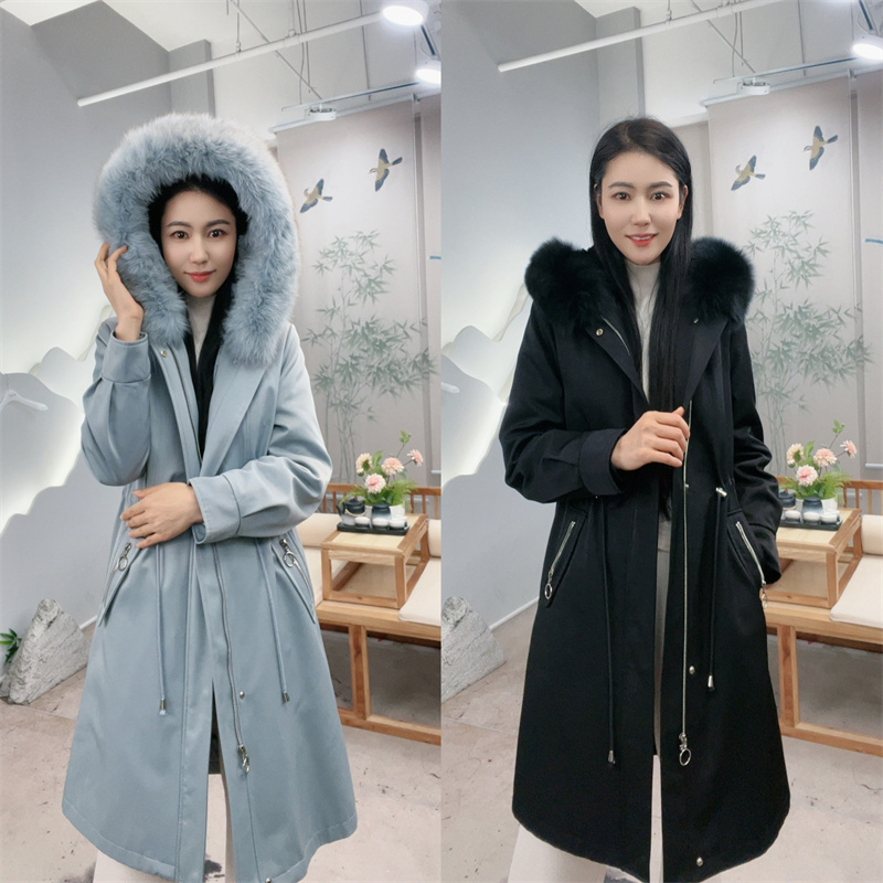 冬季中长款时尚保暖加厚休闲连帽大气可拆卸大衣外套WKS1129215