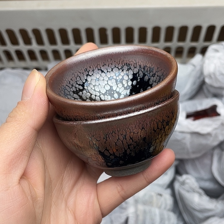 茶盏建窑建盏主人杯油滴两只