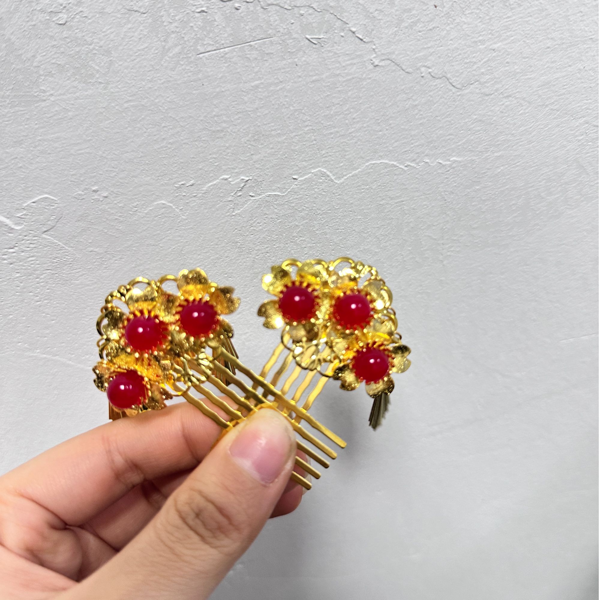 新款手工古风汉服发饰公主风复古宫廷双钗日常百搭小众马面裙配饰