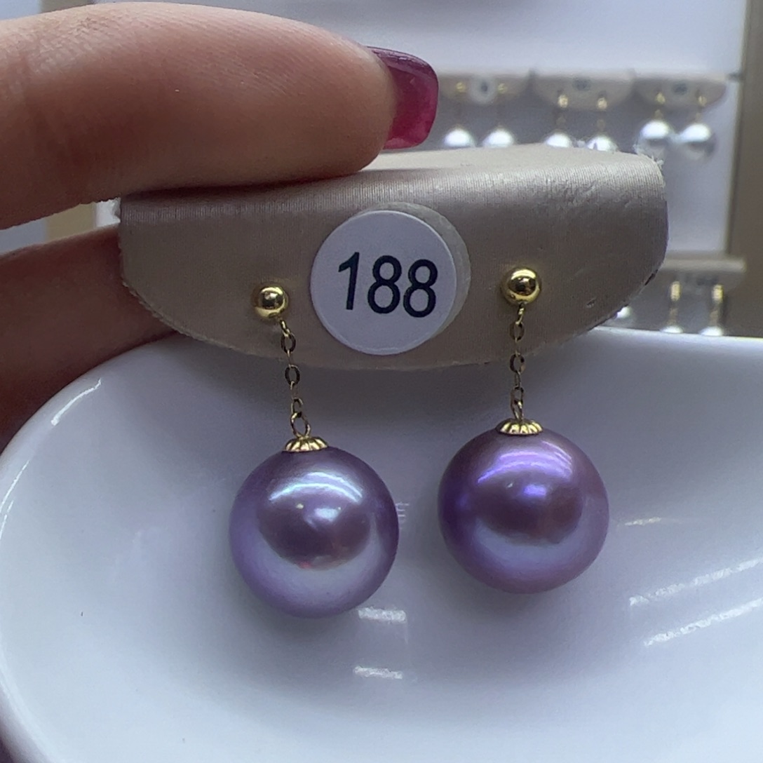 淡水珍珠耳饰18K金镶嵌