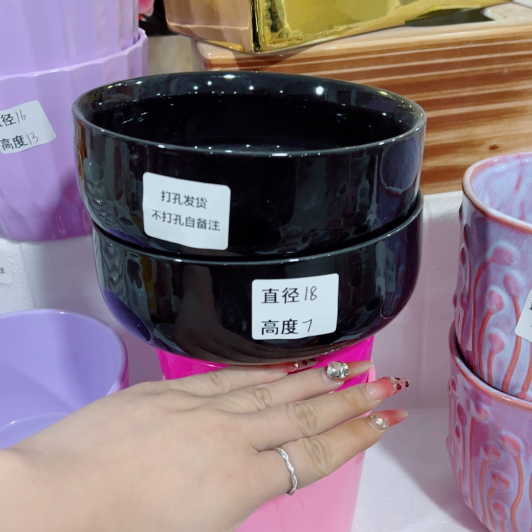 有孔，陶瓷花盆满10米包邮发货