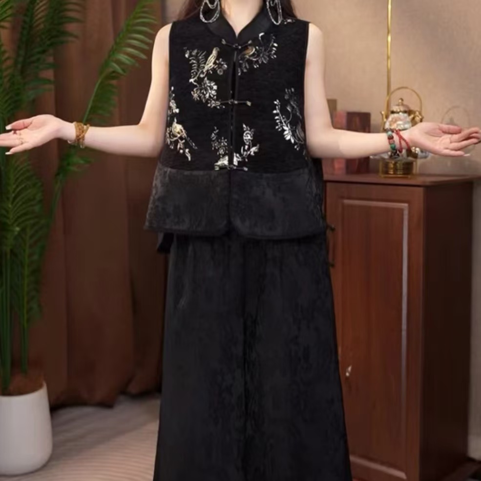 176新款新中式织金金喜鹊报喜国风马甲