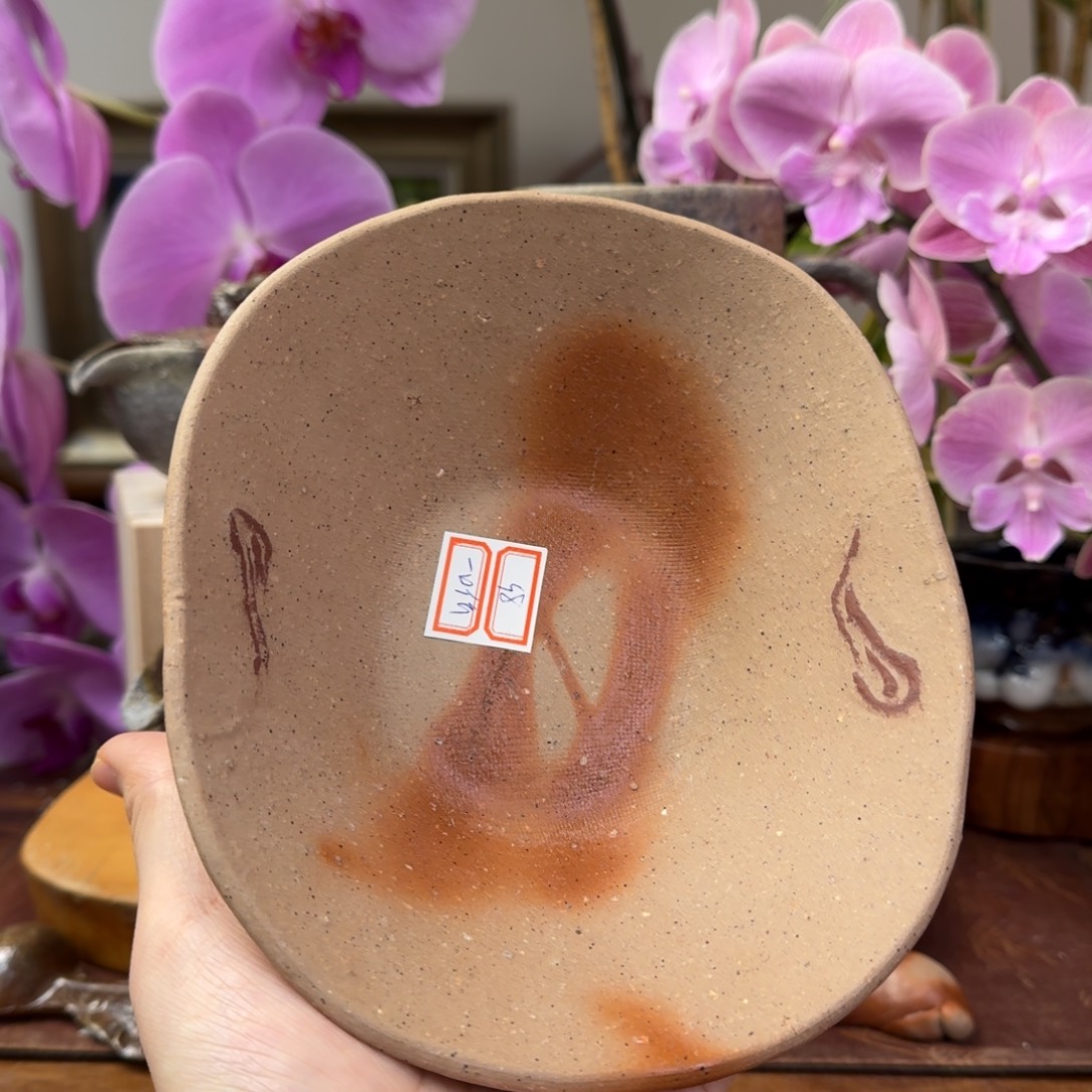 末石都备前烧炼入云纹碗福利一口价