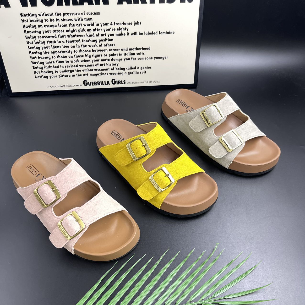 D.X SUCH清凉一夏一字式扣带搭扣半拖3cm夏季时尚软底外穿舒适