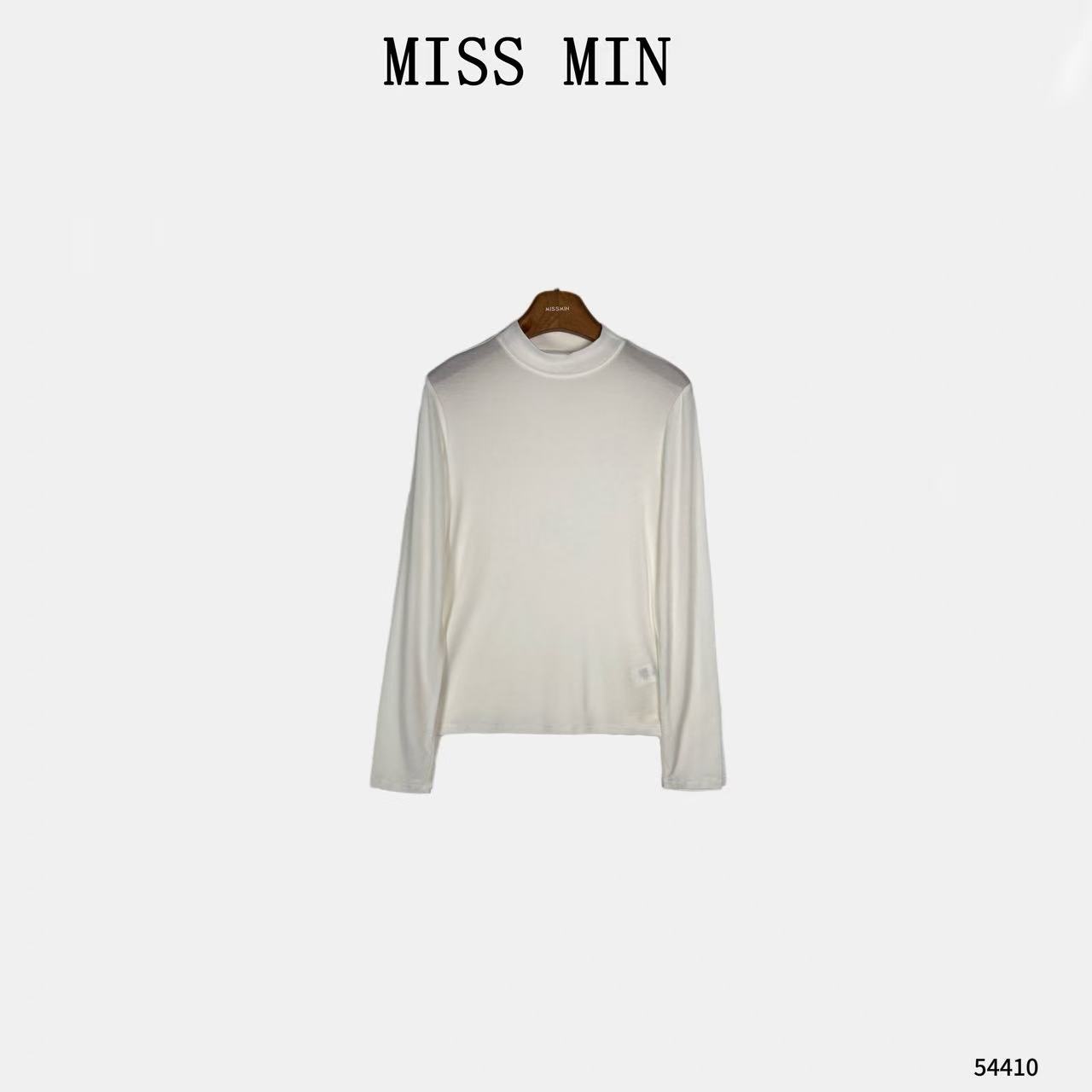 MISS MIN【暮色】新款长袖T恤清冷系衣服修身显瘦内搭上衣 54410