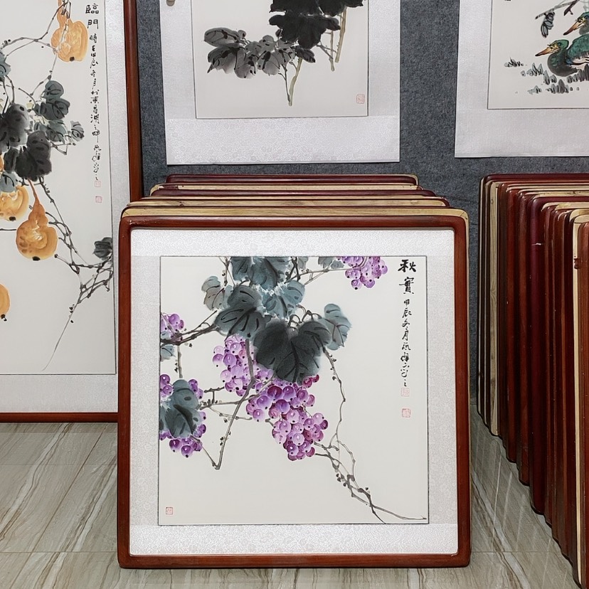 【闪购商品】国画书画作品带框65×65厘米