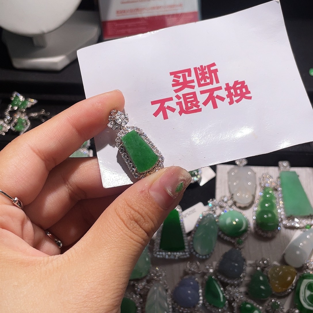 翡翠银S925镶嵌颈饰