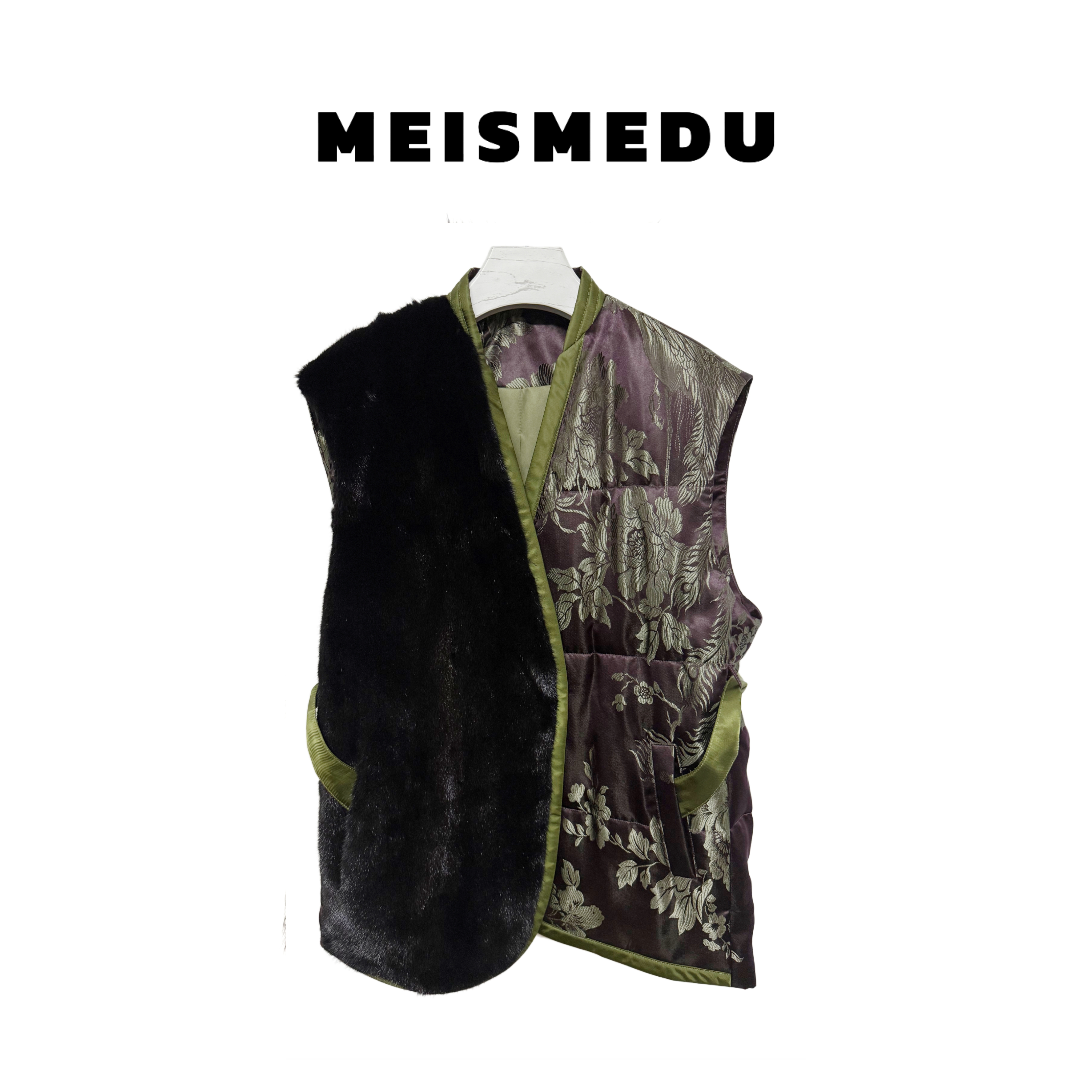 美萨美杜MM--水貂老缎高端定制鹅绒马甲