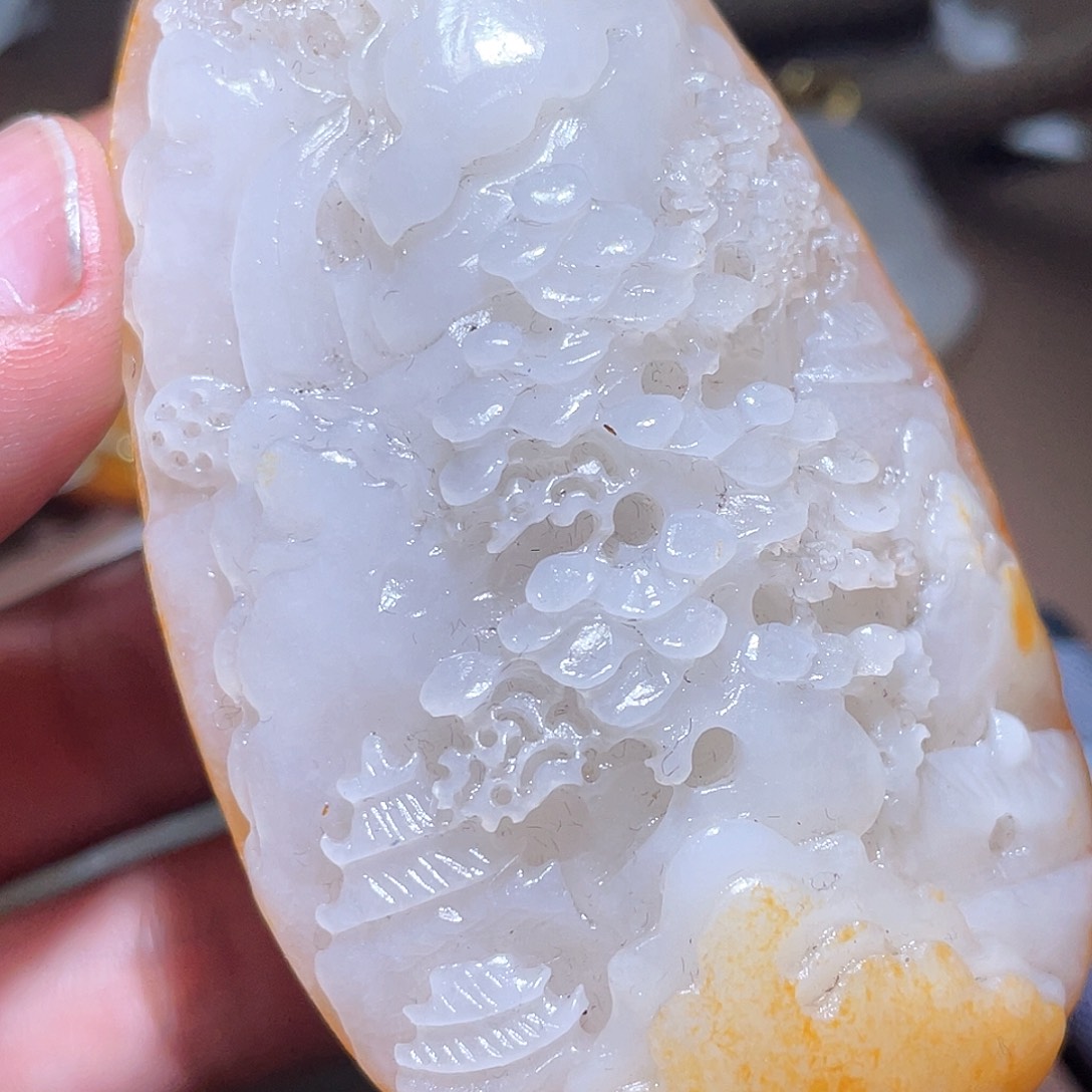 和田玉未镶嵌挂件D2 