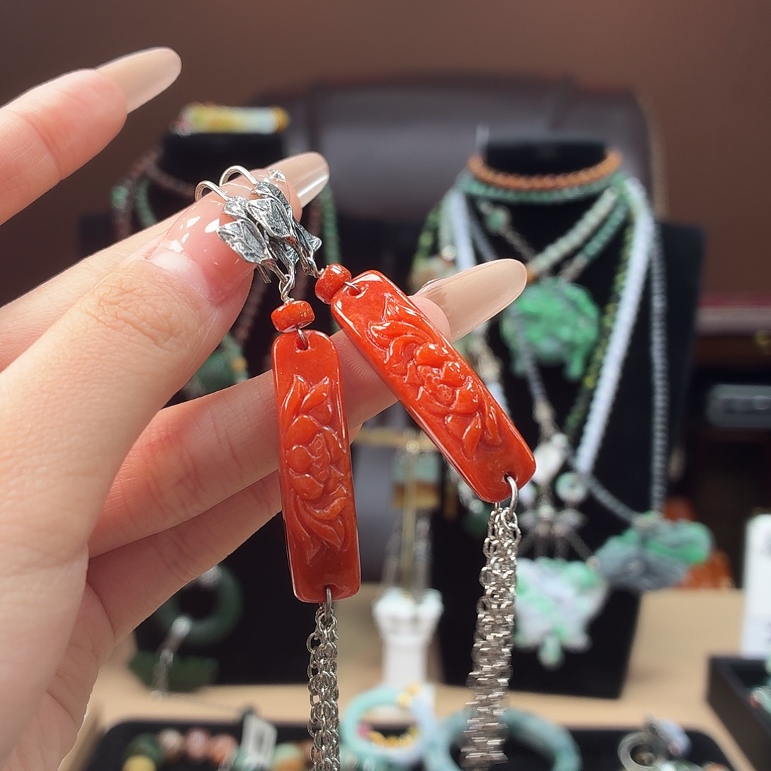 翡翠未镶嵌耳饰耳饰