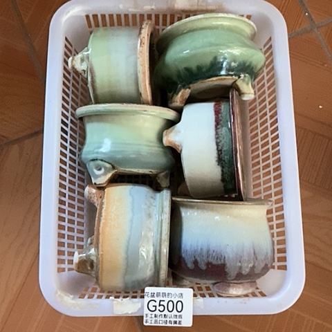 紫砂花盆500微瑕品口径7到8左右
