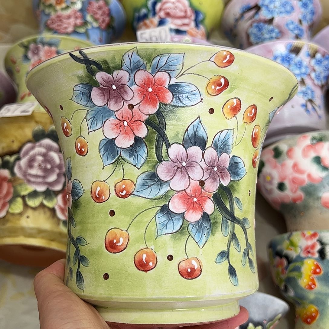 景德镇陶瓷花盆口18高14景德镇陶瓷花盆