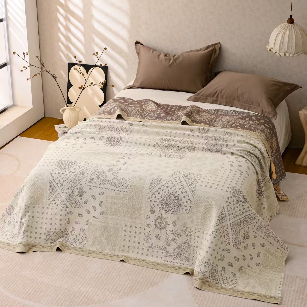 纯棉加厚床盖轻奢多功能两用机洗欧式床盖
