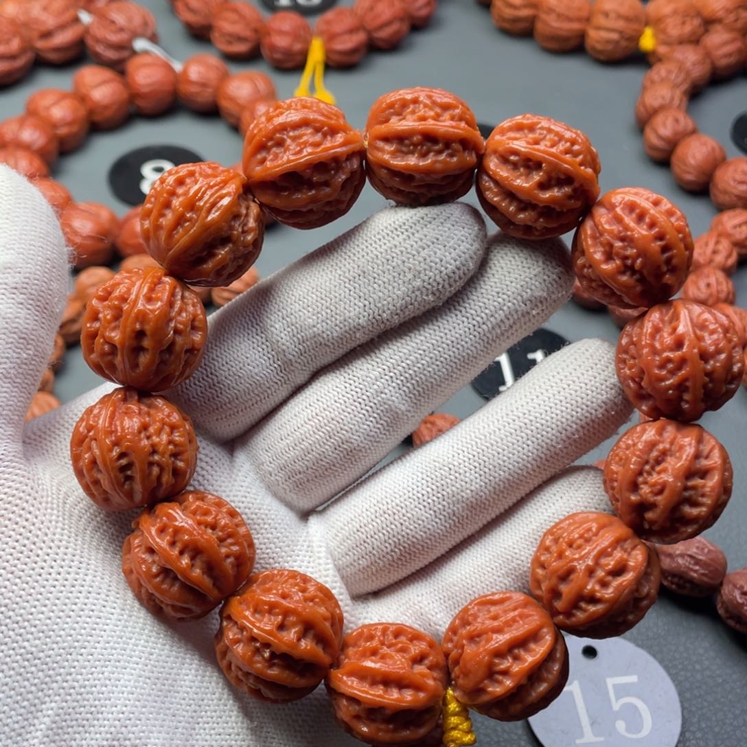 手串文玩核桃野生核桃麻花纹京八棱秋子手持