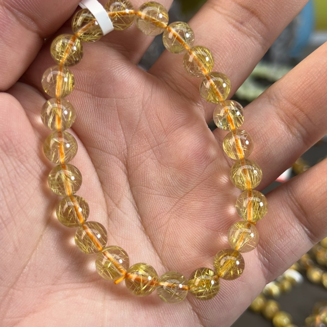 水晶手串未镶嵌金发晶