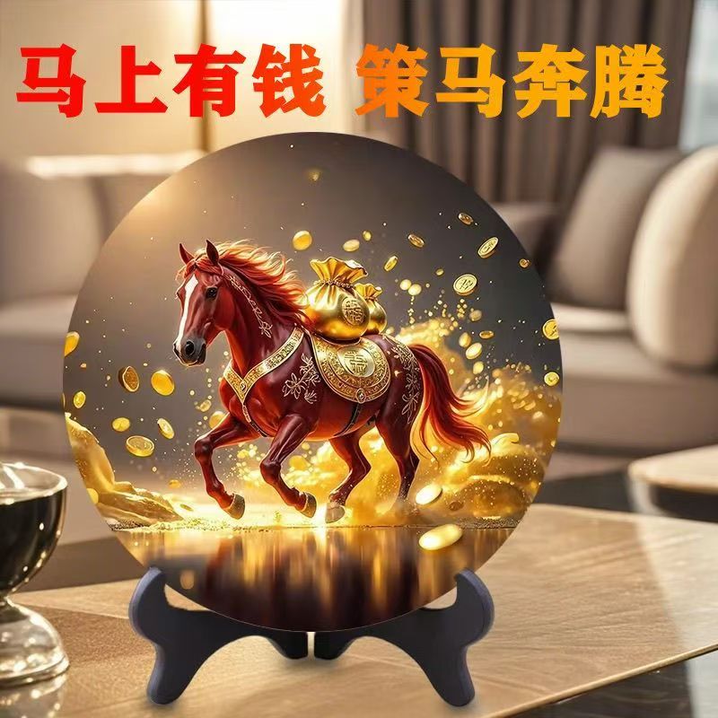 CQ-054策马奔腾装饰摆件电视柜桌摆百财纳福装饰品摆台福利-20