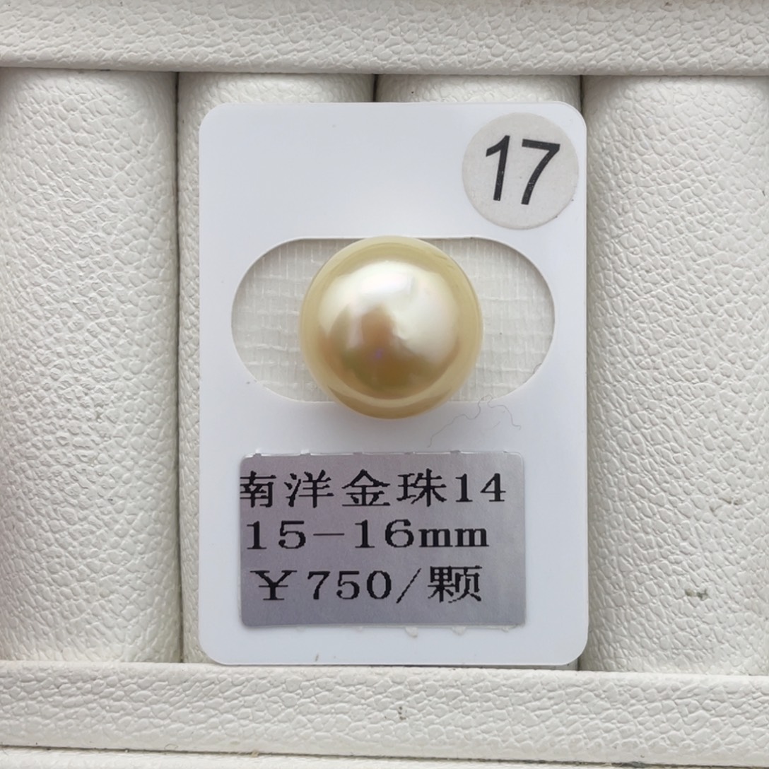 未镶嵌裸珠定制海水珍珠南洋金珠15-16