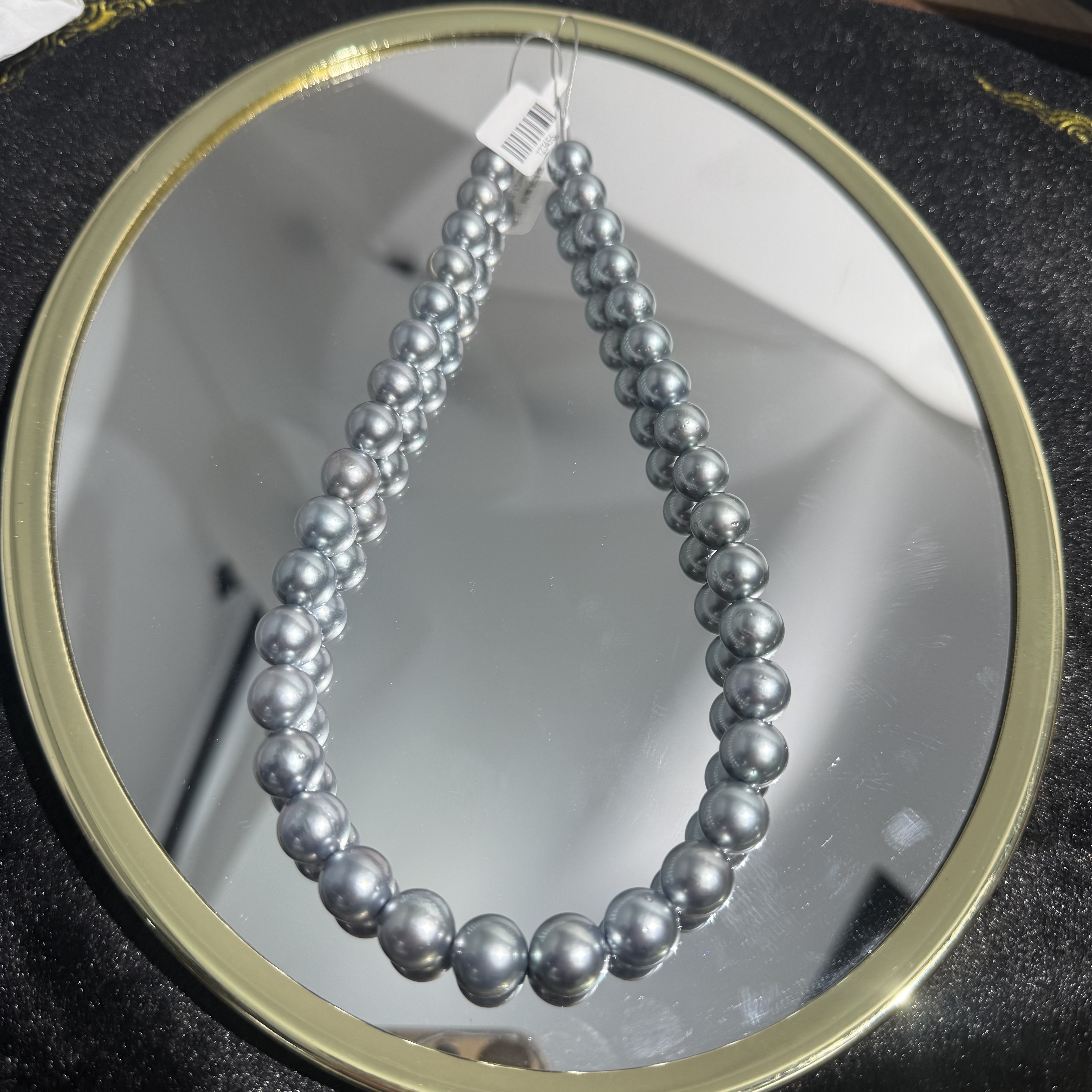 【暹罗珠宝】天然海水大溪地铂金灰‘冰川蓝’珍珠项链 88011D