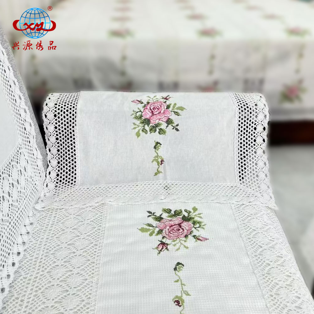 429-36白色【60*60cm】沙发扶手巾十字绣盖巾方形防尘盖布