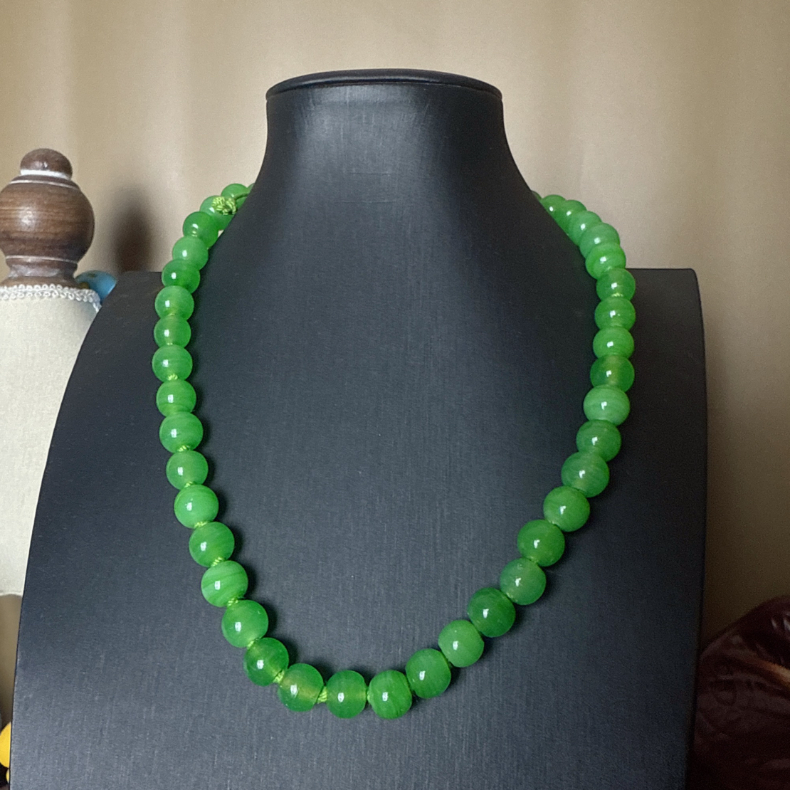 绿色琉璃项链，复古百搭